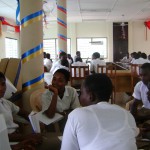 Girls and Boys of West Africa Secondary School engaged in group discussions on the role and involvement of on young women in leadership 